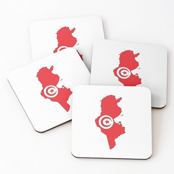Item preview, Tunisia country shape flag designed and sold by Rachael Taylor.