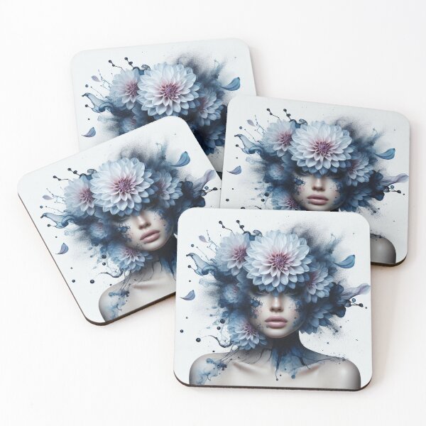 Item preview, Gorgeous girl blending With Indigo Dahlias - Cool Art designed and sold by joejiing.