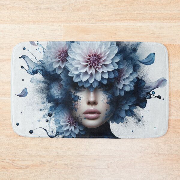 Item preview, Gorgeous girl blending With Indigo Dahlias - Cool Art designed and sold by joejiing.