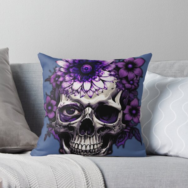 Item preview, Classic Purple Floral Goth Skull  | Dark Vintage Flower Eye Design designed and sold by DopeStick.