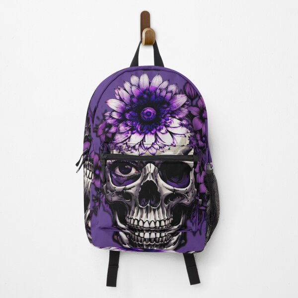 Item preview, Classic Purple Floral Goth Skull  | Dark Vintage Flower Eye Design designed and sold by DopeStick.