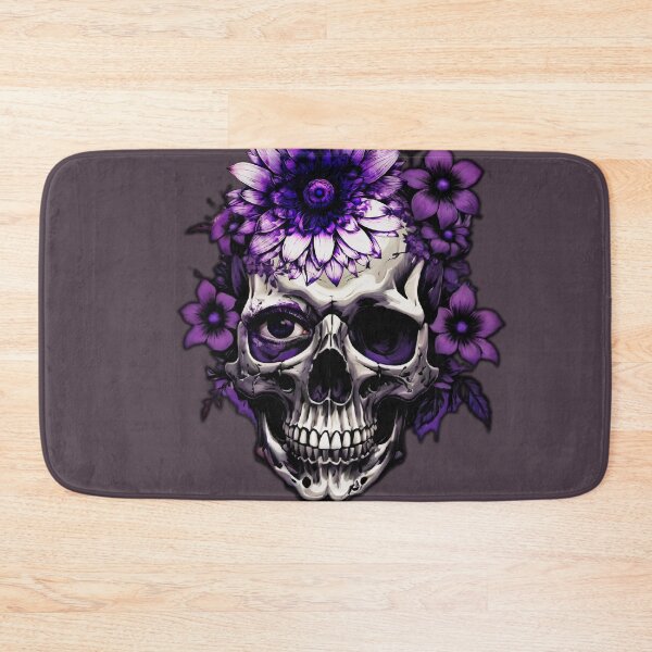Item preview, Classic Purple Floral Goth Skull  | Dark Vintage Flower Eye Design designed and sold by DopeStick.