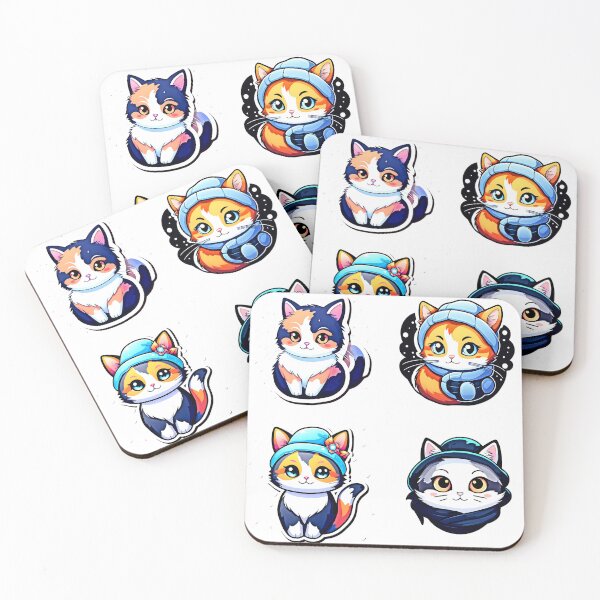 Item preview, Kawaii Bicolor Cat - Adorable, Colorful, and Must-Have Art! - Colorful and Irresistibly Cute Delights! designed and sold by Earth Nature Creations.