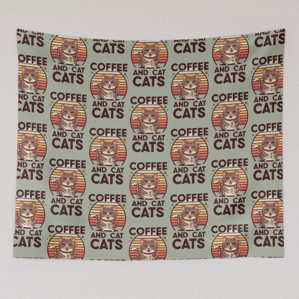Item preview, kawaii coffee and cats v18 designed and sold by FenwickDesign99.