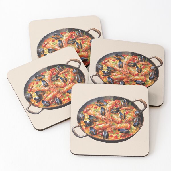 Item preview, Spanish Seafood Paella With Shrimps and Mussels designed and sold by Alicia Chee.