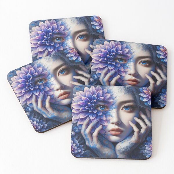 Item preview, Gorgeous girl blending With Indigo Dahlias - Cool Art designed and sold by joejiing.