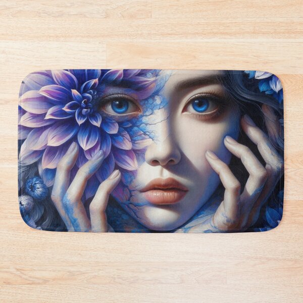 Item preview, Gorgeous girl blending With Indigo Dahlias - Cool Art designed and sold by joejiing.