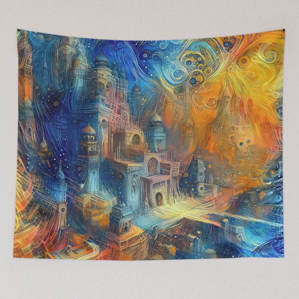 Item preview, Abstractions of abstract abstraction of castle. DeepDream #1772786556987 designed and sold by blackhalt.