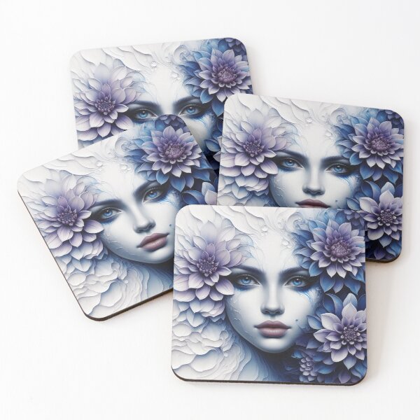 Item preview, Gorgeous girl blending With Indigo Dahlias - Cool Art designed and sold by joejiing.
