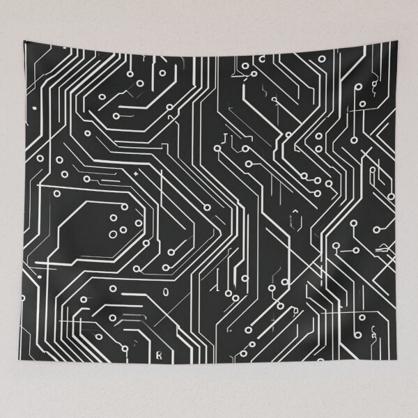 Item preview, Circuitry Elegance - Minimalist Monochrome designed and sold by kaliguy17.