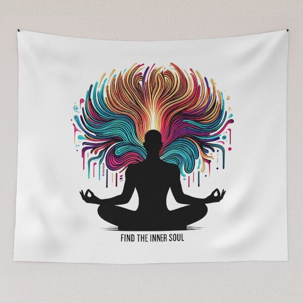 Item preview, Mind And Body. Find Your Inner Soul. Yoga meditation inspirational quote designed and sold by SideKickCreates.