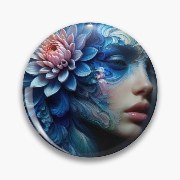 Item preview, Gorgeous girl blending With Indigo Dahlias - Cool Art designed and sold by joejiing.