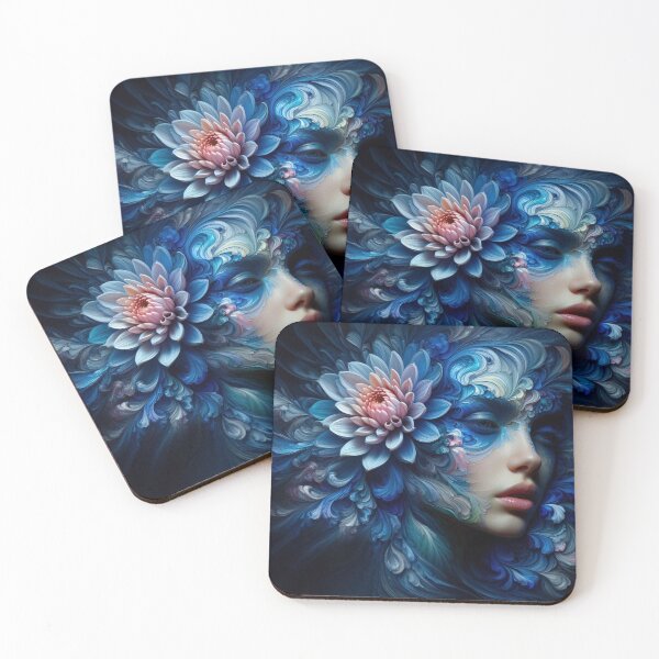 Item preview, Gorgeous girl blending With Indigo Dahlias - Cool Art designed and sold by joejiing.