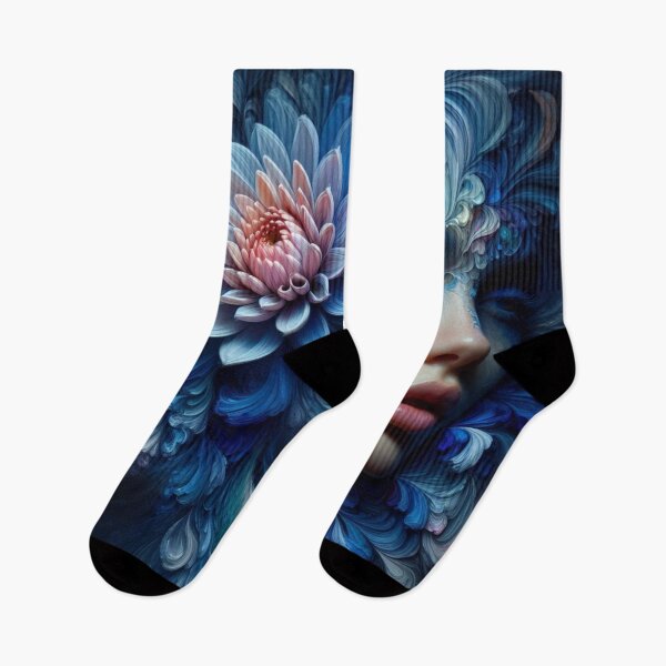 Item preview, Gorgeous girl blending With Indigo Dahlias - Cool Art designed and sold by joejiing.