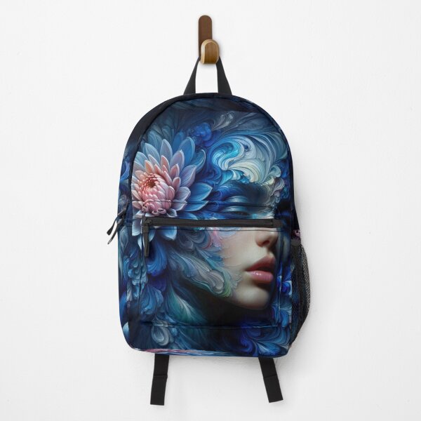Item preview, Gorgeous girl blending With Indigo Dahlias - Cool Art designed and sold by joejiing.