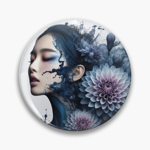 Item preview, Gorgeous girl blending With Indigo Dahlias - Cool Art designed and sold by joejiing.