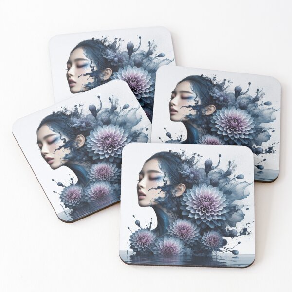 Item preview, Gorgeous girl blending With Indigo Dahlias - Cool Art designed and sold by joejiing.