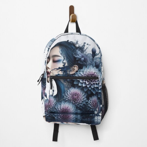 Item preview, Gorgeous girl blending With Indigo Dahlias - Cool Art designed and sold by joejiing.