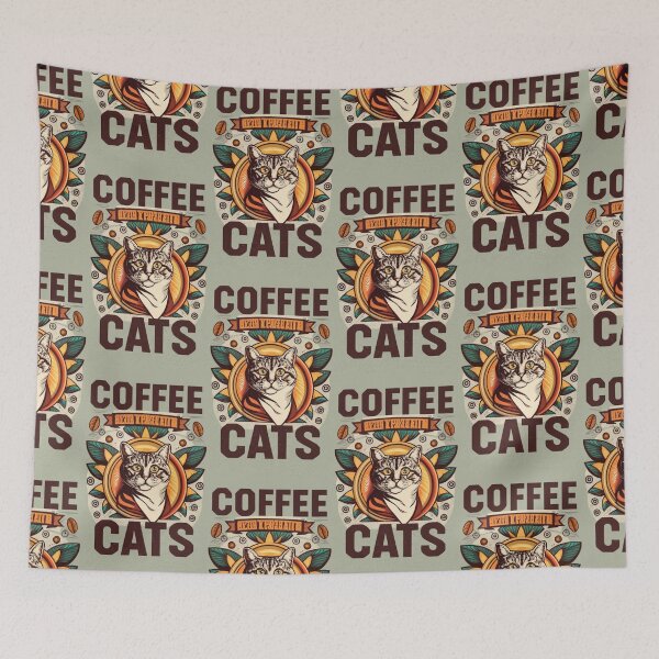 Item preview, vintage retro coffee cats v20 designed and sold by FenwickDesign99.