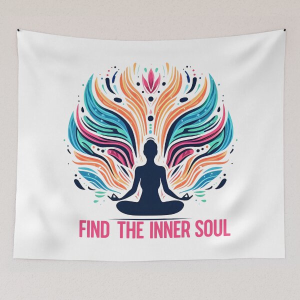 Item preview, Mind And Body. Find Your Inner Soul. Yoga meditation inspirational quote designed and sold by SideKickCreates.