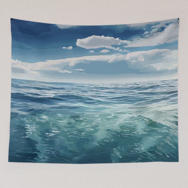 Item preview, Blue Green Ocean Waves designed and sold by Vector Scout Lab.
