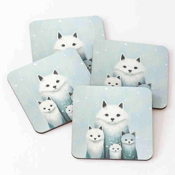 Item preview, Arctic Fox Family,  Wildlife Art for all Animal Lovers designed and sold by WILDEVIOLET.