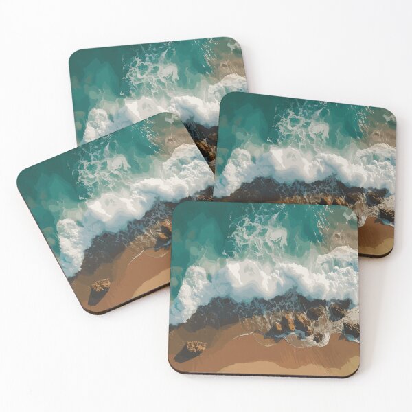 Item preview, Blue Green Ocean Waves And Sandy Beach designed and sold by Vector Scout Lab.