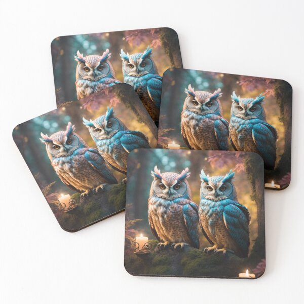 Item preview, Radiant Owls in Enchanted Forest designed and sold by Enchanting Art Vista.