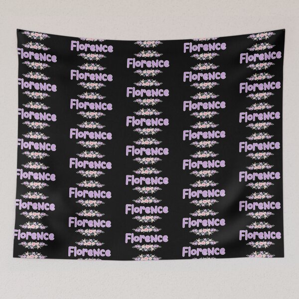 Item preview, Purple Flower Florence Name Label (Black) designed and sold by NormadWorld.