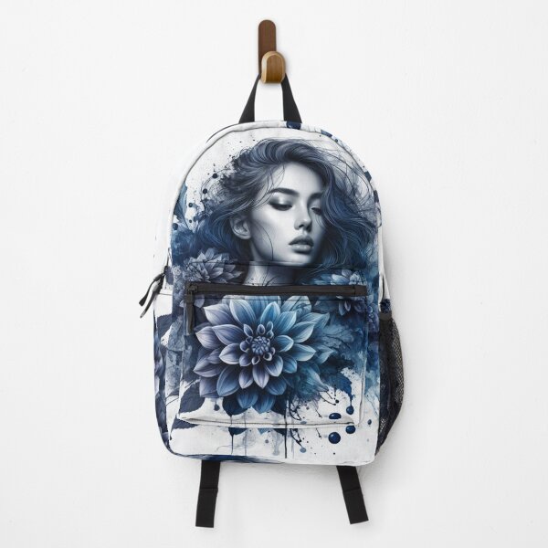 Item preview, Gorgeous girl blending With Indigo Dahlias - Cool Art designed and sold by joejiing.