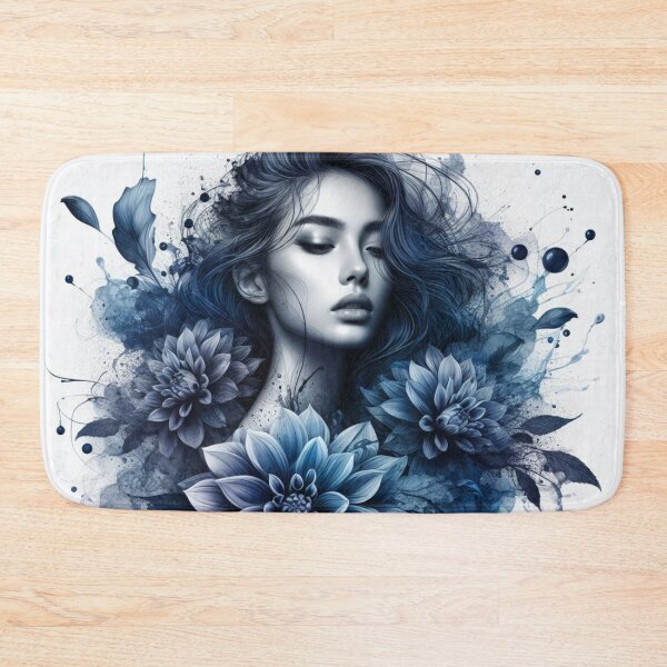 Item preview, Gorgeous girl blending With Indigo Dahlias - Cool Art designed and sold by joejiing.