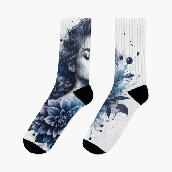 Item preview, Gorgeous girl blending With Indigo Dahlias - Cool Art designed and sold by joejiing.