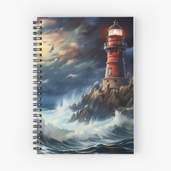Aperçu de l'œuvre Tempête de phare dramatique Impression artistique créée et vendue par WILDEVIOLET.