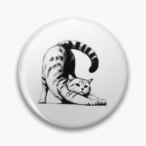 Item preview, Feline Stretch - Monochrome Cat Illustration designed and sold by Loveanddraw.
