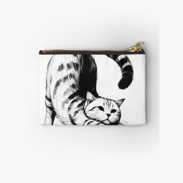 Item preview, Feline Stretch - Monochrome Cat Illustration designed and sold by Loveanddraw.