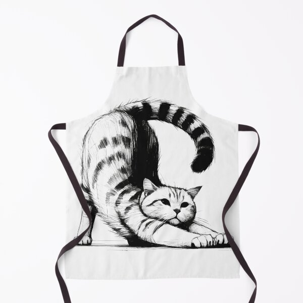 Item preview, Feline Stretch - Monochrome Cat Illustration designed and sold by Loveanddraw.