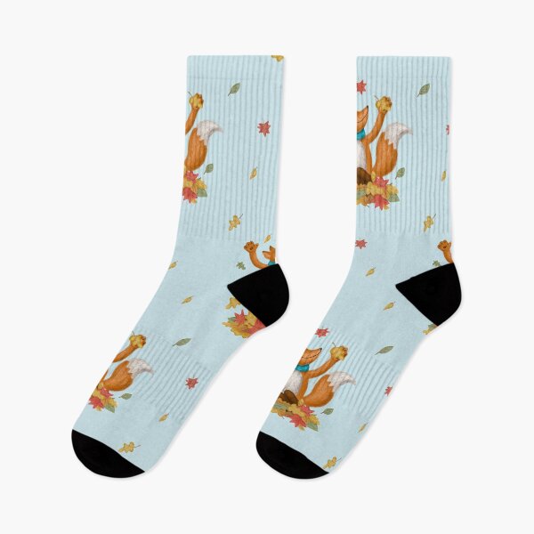 Item preview, Fox with falling leaves pattern designed and sold by Natalia Varlamova.