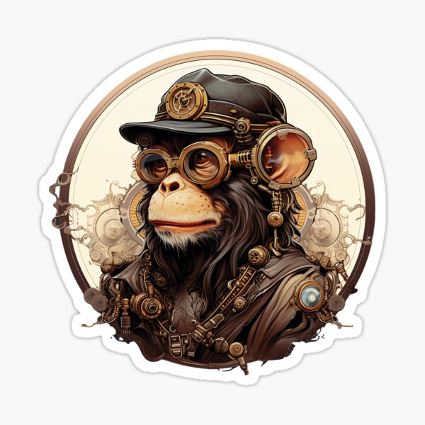 Item preview, Thoughtful Monkey in Clockwork designed and sold by Animaori.