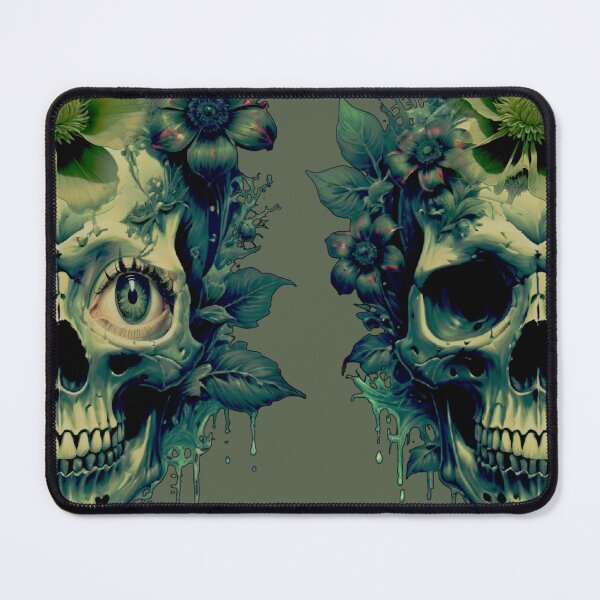 Item preview, Classic Green Floral Goth Skull | Dark Vintage Emerald Flower Design designed and sold by DopeStick.