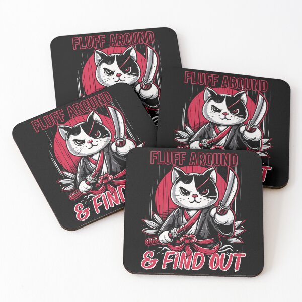 Item preview, Fluff Around and Find out Samurai Cat Funny  designed and sold by euGeneral.