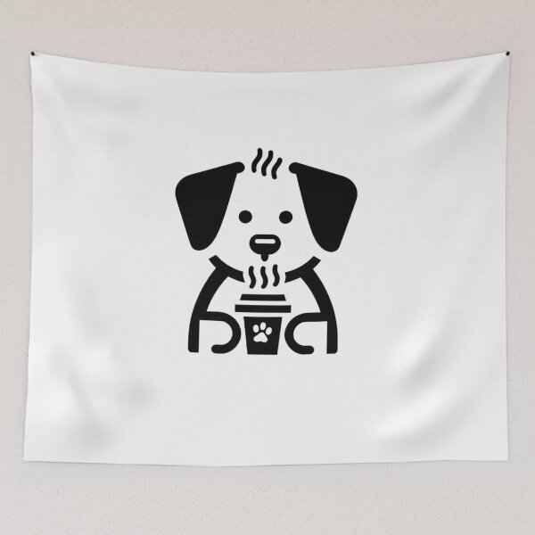 Item preview, Dog Icon Drinking Coffee  designed and sold by SnuggleSafari.
