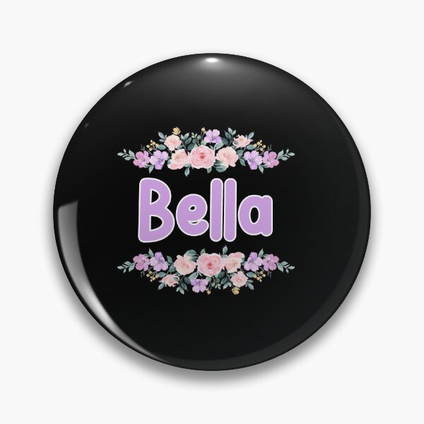 Item preview, Purple Flower Bella Name Label (Black) designed and sold by NormadWorld.