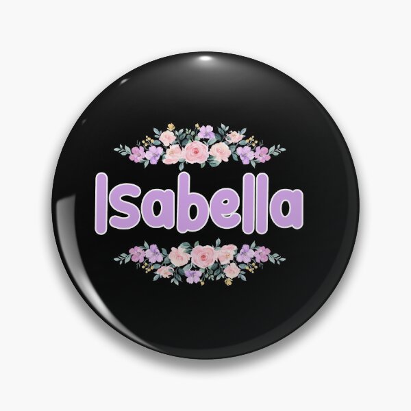 Artikelvorschau, Lila Blumen-Isabella-Namensschild (schwarz) entworfen und verkauft von NormadWorld.