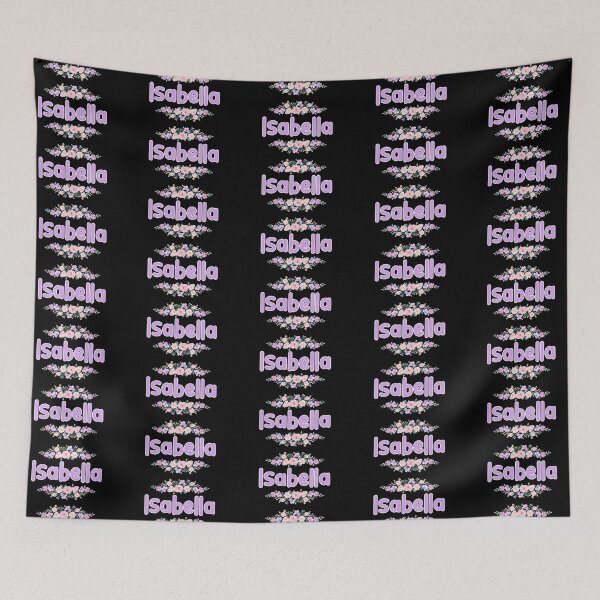 Item preview, Purple Flower Isabella Name Label (Black) designed and sold by NormadWorld.