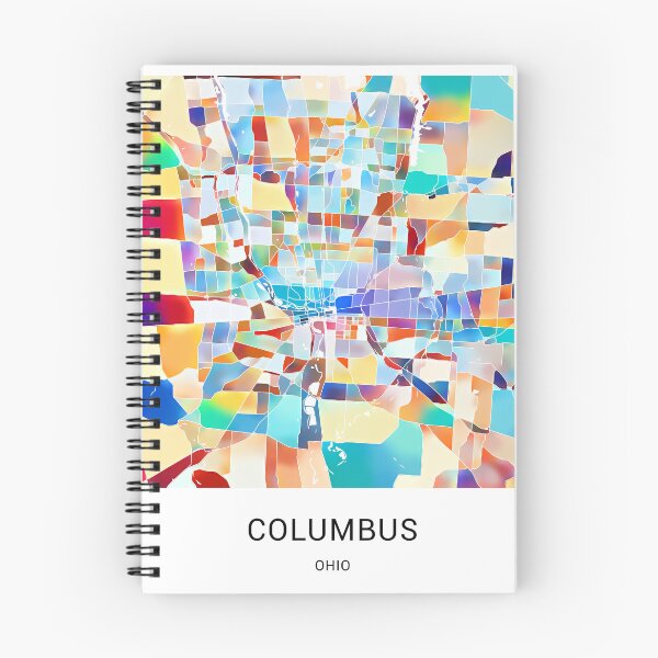 Item preview, Columbus Ohio Named City Map - Tropical Rainbow Scheme designed and sold by StylishStacks.