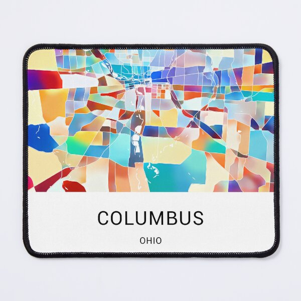 Item preview, Columbus Ohio Named City Map - Tropical Rainbow Scheme designed and sold by StylishStacks.