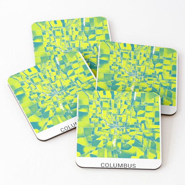 Item preview, Columbus Ohio Named City Map - Green-Yellow Duotone designed and sold by StylishStacks.