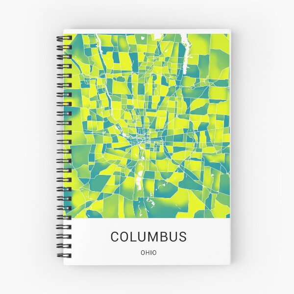 Item preview, Columbus Ohio Named City Map - Green-Yellow Duotone designed and sold by StylishStacks.