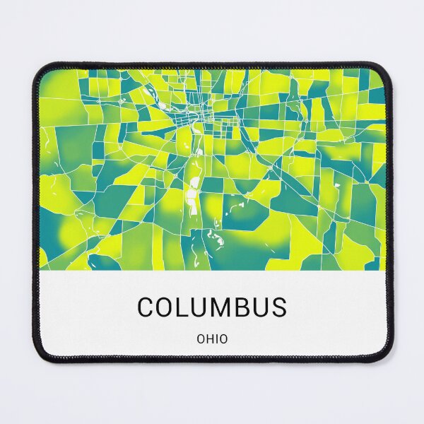 Item preview, Columbus Ohio Named City Map - Green-Yellow Duotone designed and sold by StylishStacks.