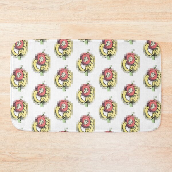 Item preview, Banana hand holding a sour gummy worm infested apple - digital art - vintage style - mosaic designed and sold by Dopamine Dumpster.